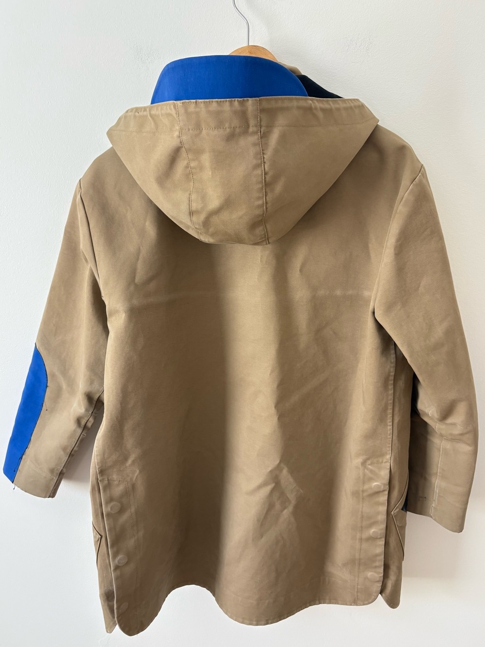 Scotch & Soda Heavyweight Hooded Utility Field Jacket Tan Blue Size Small Fall - Picture 12 of 16